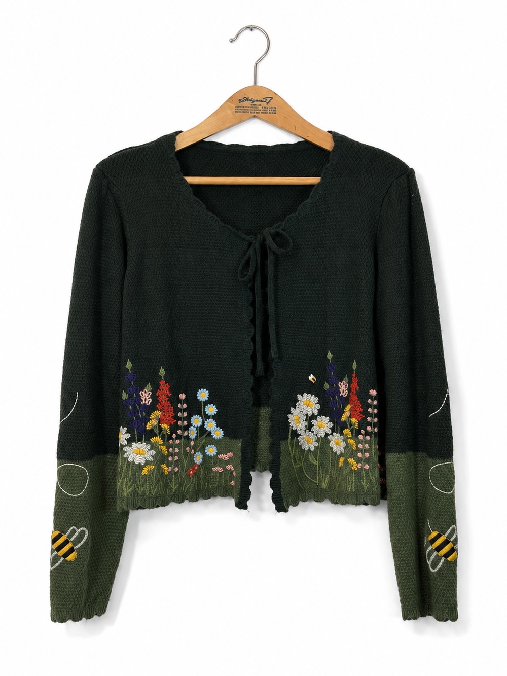 CIDER Cottagecore Floral Embroidered Tie-Front Cardigan Plus Size 2X Soft Girl - Picture 2 of 11